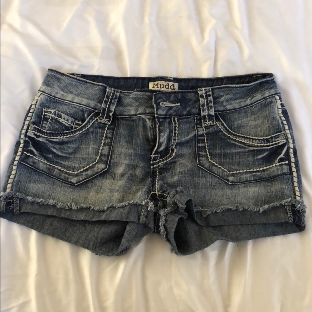 Cute distressed denim shorts